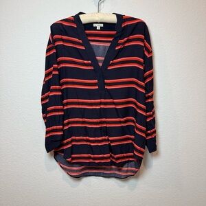 GAP Navy and Red Striped Women's Top
